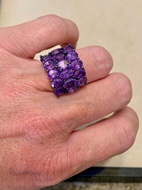 Sterling Silver Purple Amethyst Ring Size 5.25
